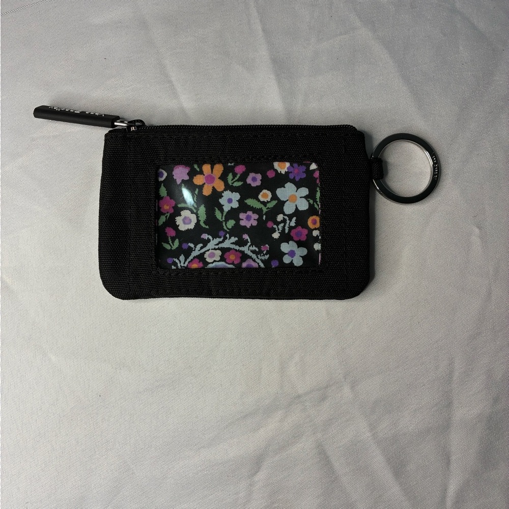 Vera Bradley Black Keychain ID Holder